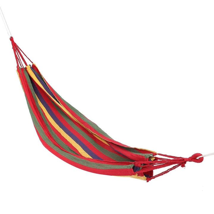 Double Large Swing Hammock Canvas Camping Hang Bed Garden Travel Beach Outdoor Chair Image 3