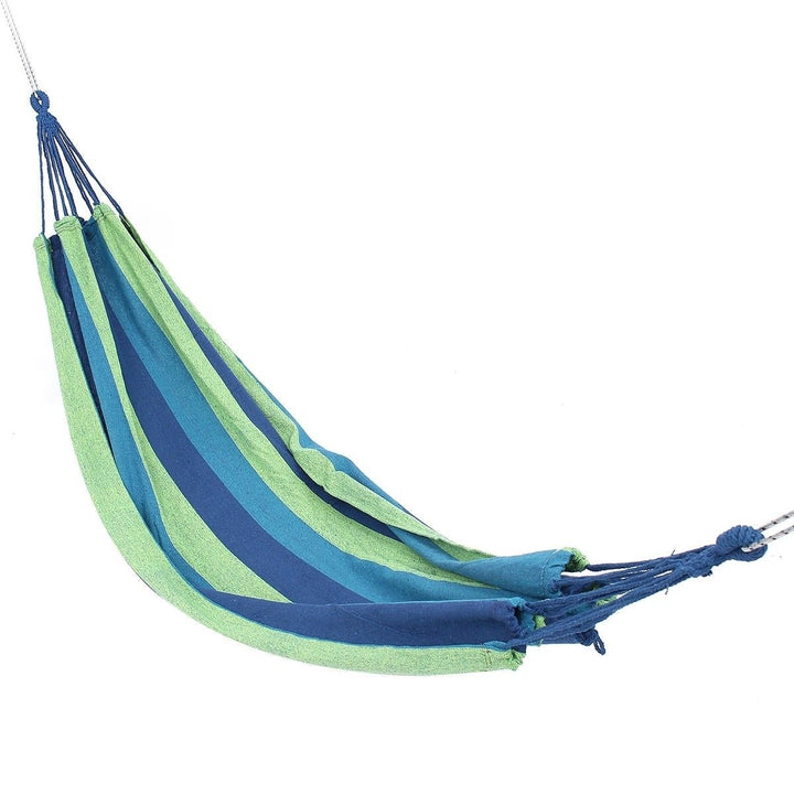 Double Large Swing Hammock Canvas Camping Hang Bed Garden Travel Beach Outdoor Chair Image 4