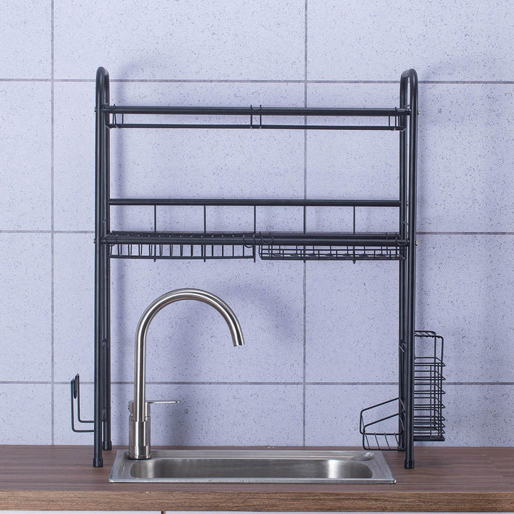 Double Layer Shelf Dish Stainless Holder Steel Sink Drain Rack Kitchen Cutlery Drying Drainer Kitchen Storage Rack Image 7