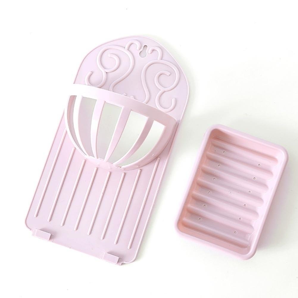 Creative Double Kitchen Bathroom Rack Wall Paste Soap Box Soap Drain Shelf Image 3