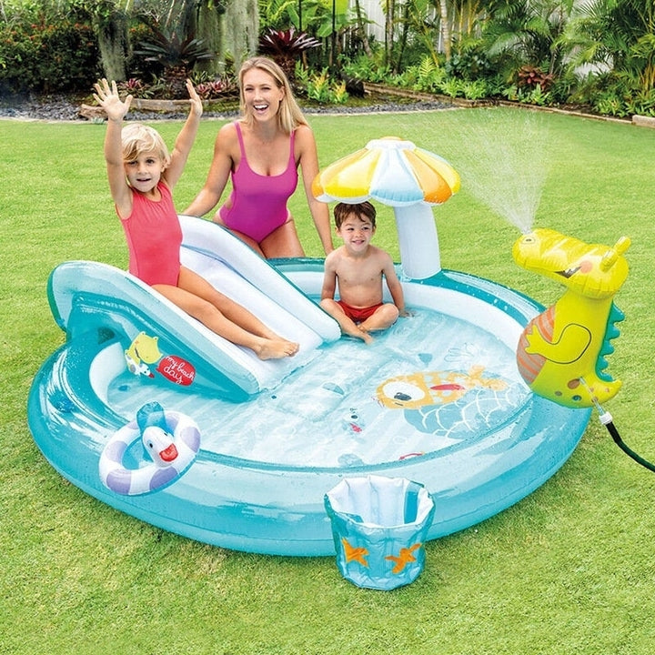 Crocodile Park Childrens Inflatable Swimming Pool Summer Play Pool Image 2