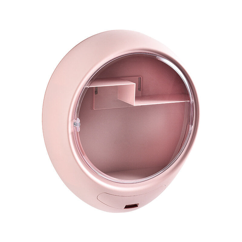 Creative Wall Mounted Cosmetic Storage Box Dust Proof Bathroom Toilet Wall Mounted Free Punch Skin Care Product Rack Image 1