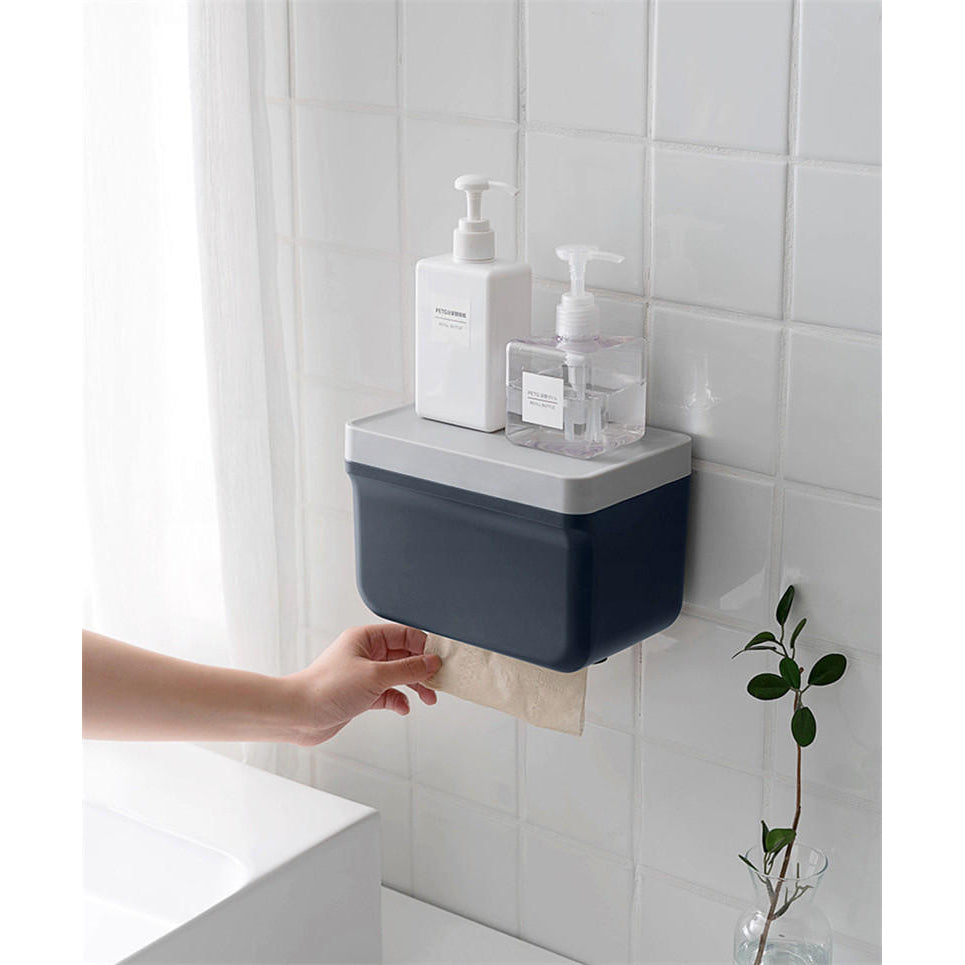 Creative Wall Mount Paper Roll Holder Dispenser Toilet Tissue Box Waterproof Paper Holder Image 4