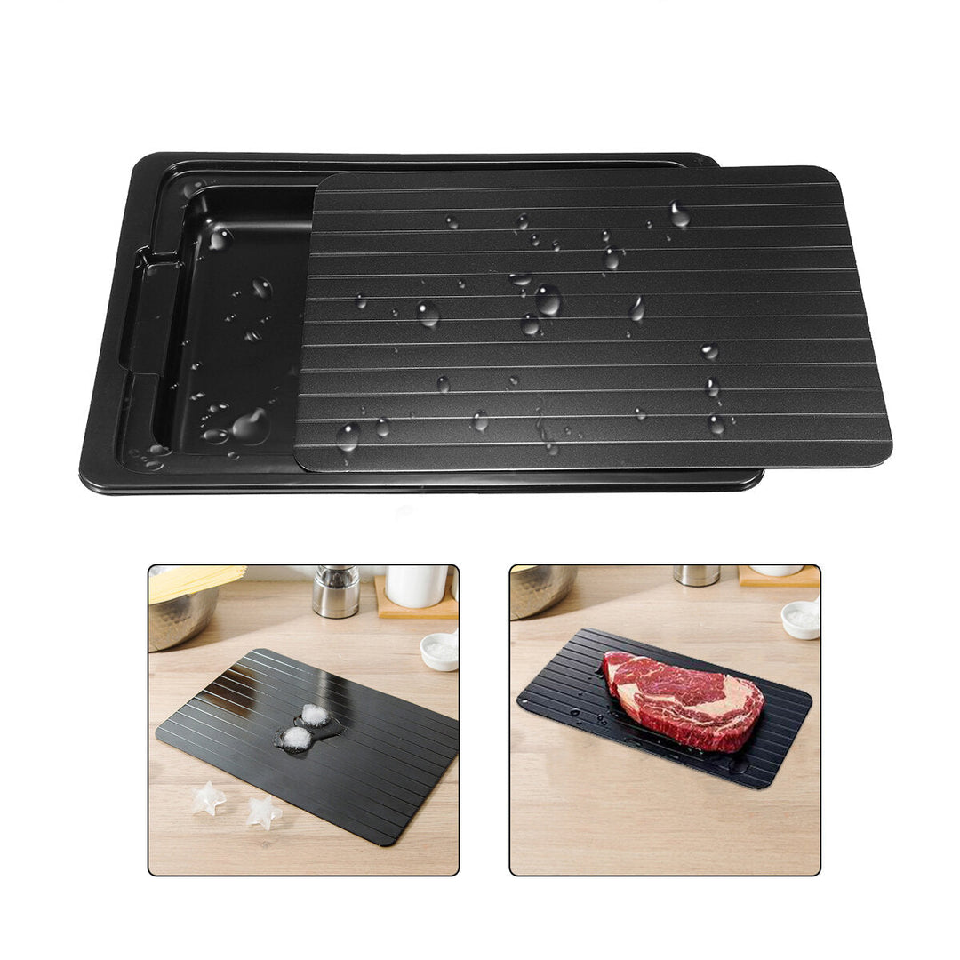 Defrosting Tray Thawing Plate Frozen Food Faster and Safer Way to Defrost Meat or Frozen Food Plate Image 8