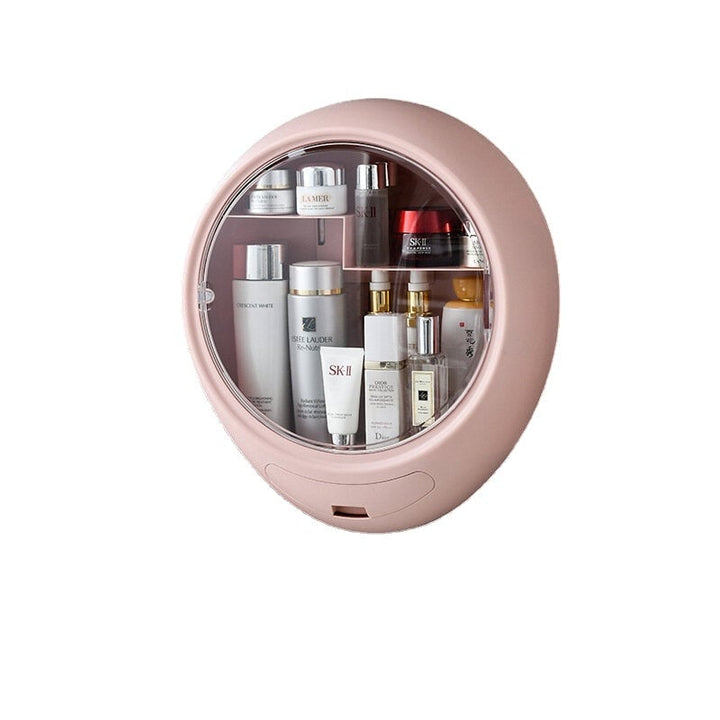 Creative Wall Mounted Cosmetic Storage Box Dust Proof Bathroom Toilet Wall Mounted Free Punch Skin Care Product Rack Image 3