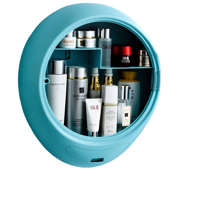 Creative Wall Mounted Cosmetic Storage Box Dust Proof Bathroom Toilet Wall Mounted Free Punch Skin Care Product Rack Image 1