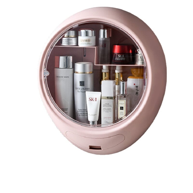 Creative Wall Mounted Cosmetic Storage Box Dust Proof Bathroom Toilet Wall Mounted Free Punch Skin Care Product Rack Image 1