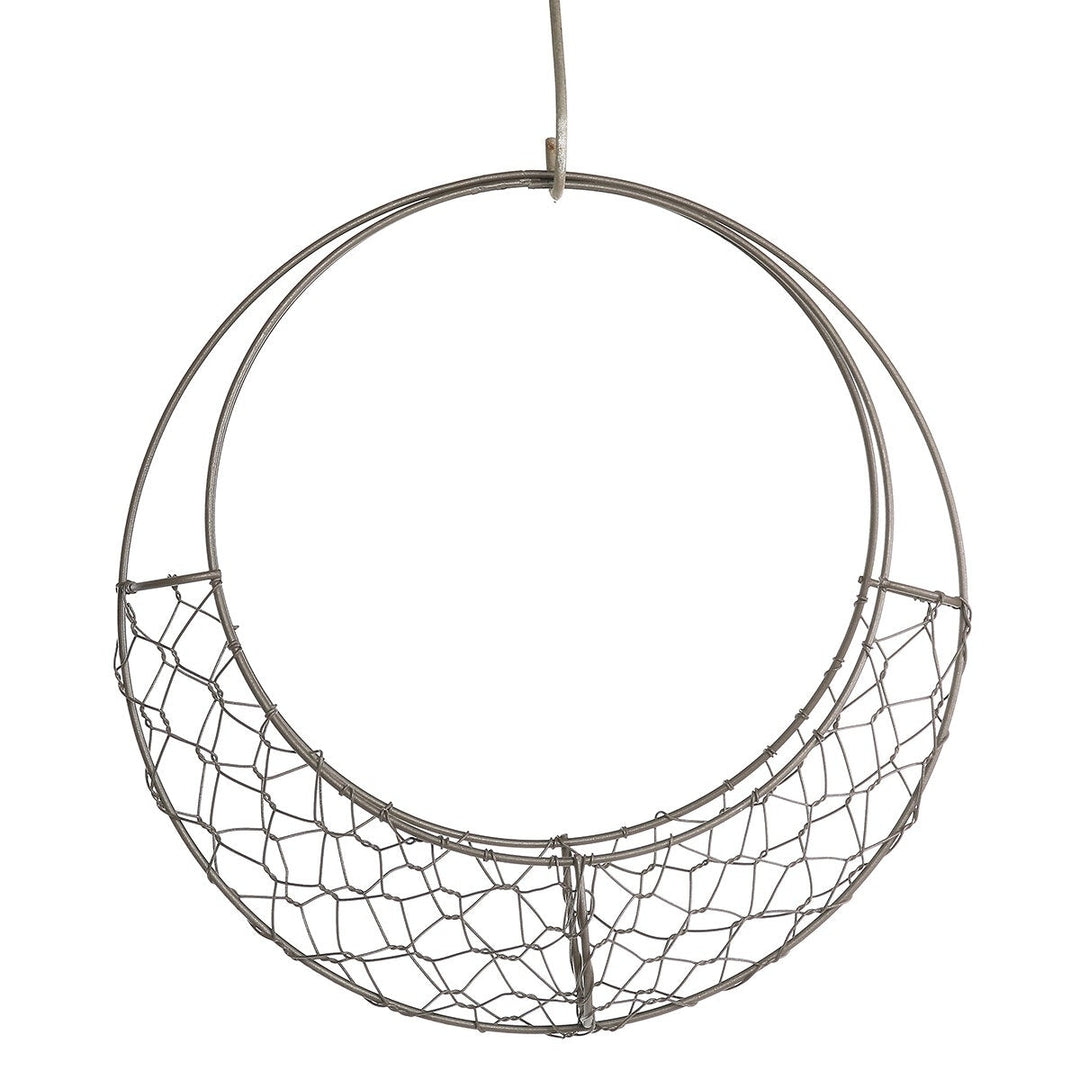 Flower Basket Wrought Iron Wreath Wire Round Succulent Wall Image 3