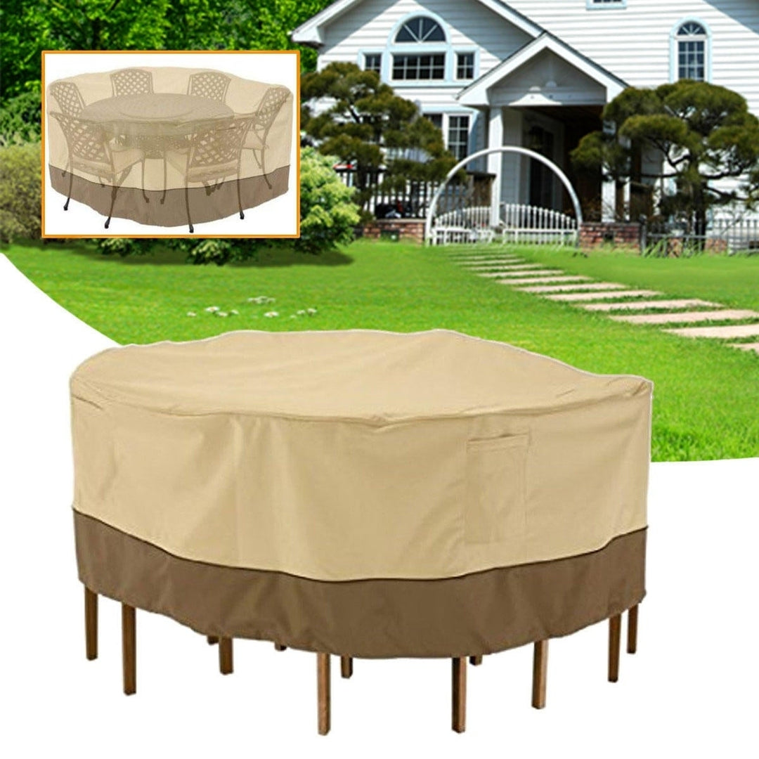 Garden Round Waterproof Table Cover Patio Outdoor Furniture Set Shelter Protection Image 2