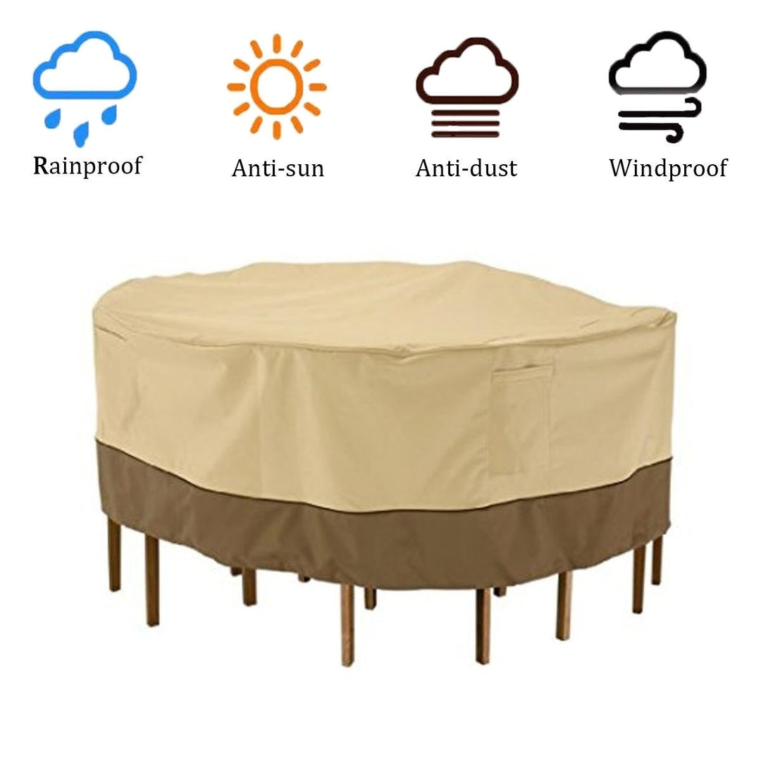 Garden Round Waterproof Table Cover Patio Outdoor Furniture Set Shelter Protection Image 4