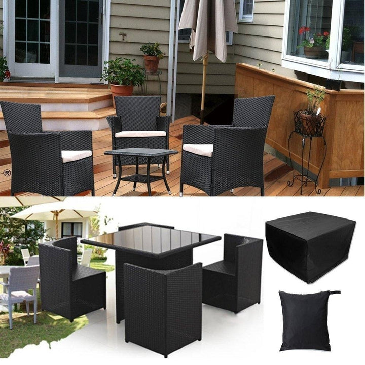 Garden Patio Rectangular Table Chairs Protective Cover Waterproof Dustproof Folding Furnitur Cover Image 2