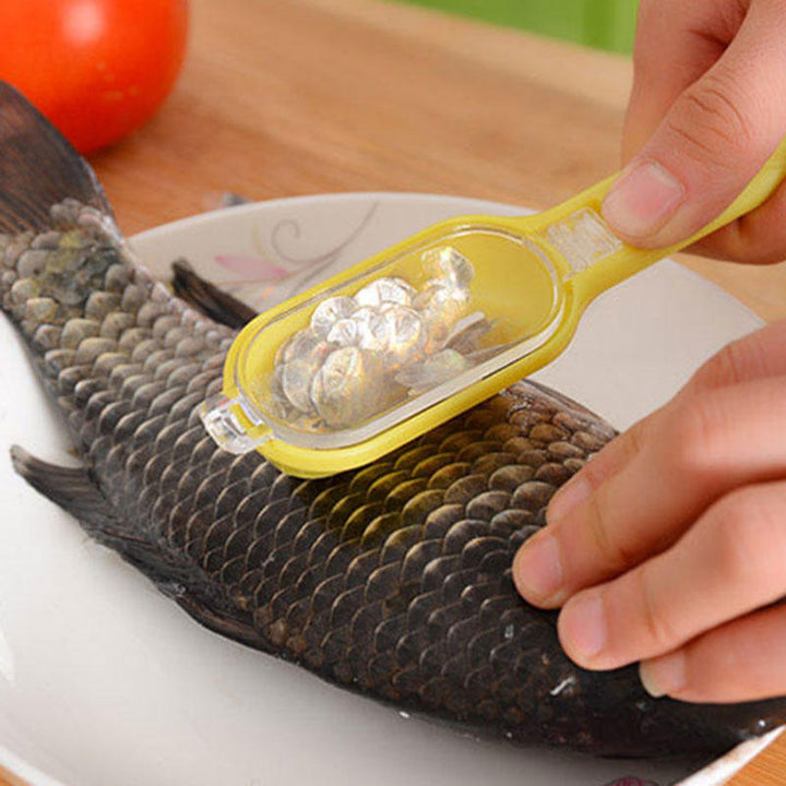 Food-grade ABS Fish Scale Scraper Fish Scaler Remover Skin Scales Innovative Lid Design Kitchen Tool DTTT Image 7