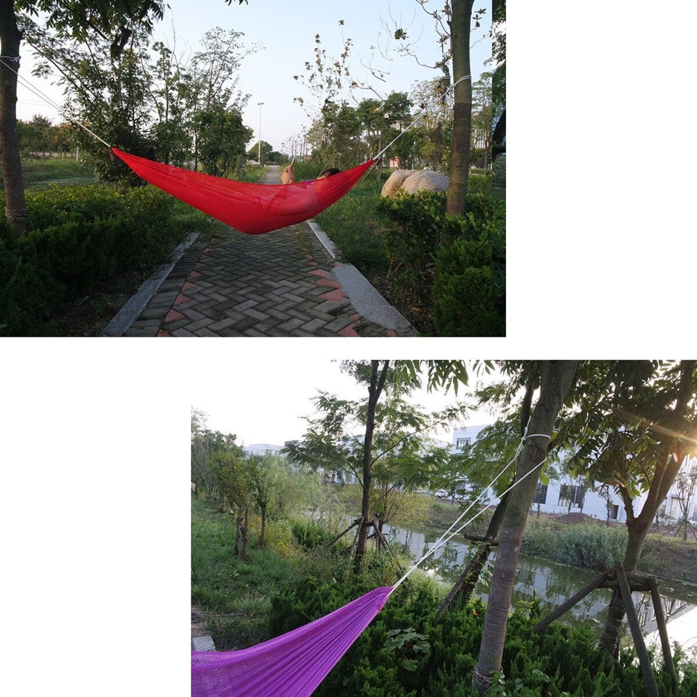 Hammock Portable Outdoor Garden Hang Travel Camping Swing Canvas Stripe Home Image 2