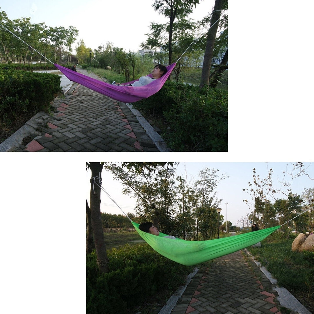 Hammock Portable Outdoor Garden Hang Travel Camping Swing Canvas Stripe Home Image 3