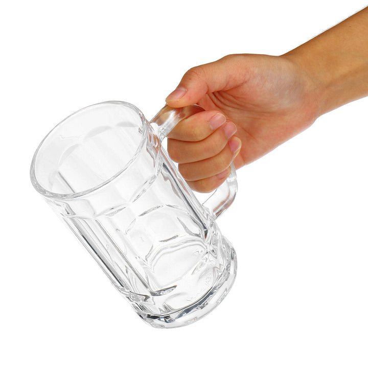 Glasses Mug Large Capacity Thick Mug Glass Crystal Glass Cup Transparent With Handle for Club Bar Party Home Image 2