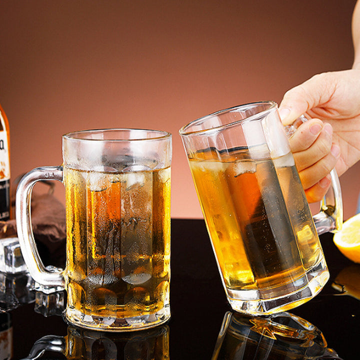 Glasses Mug Large Capacity Thick Mug Glass Crystal Glass Cup Transparent With Handle for Club Bar Party Home Image 5