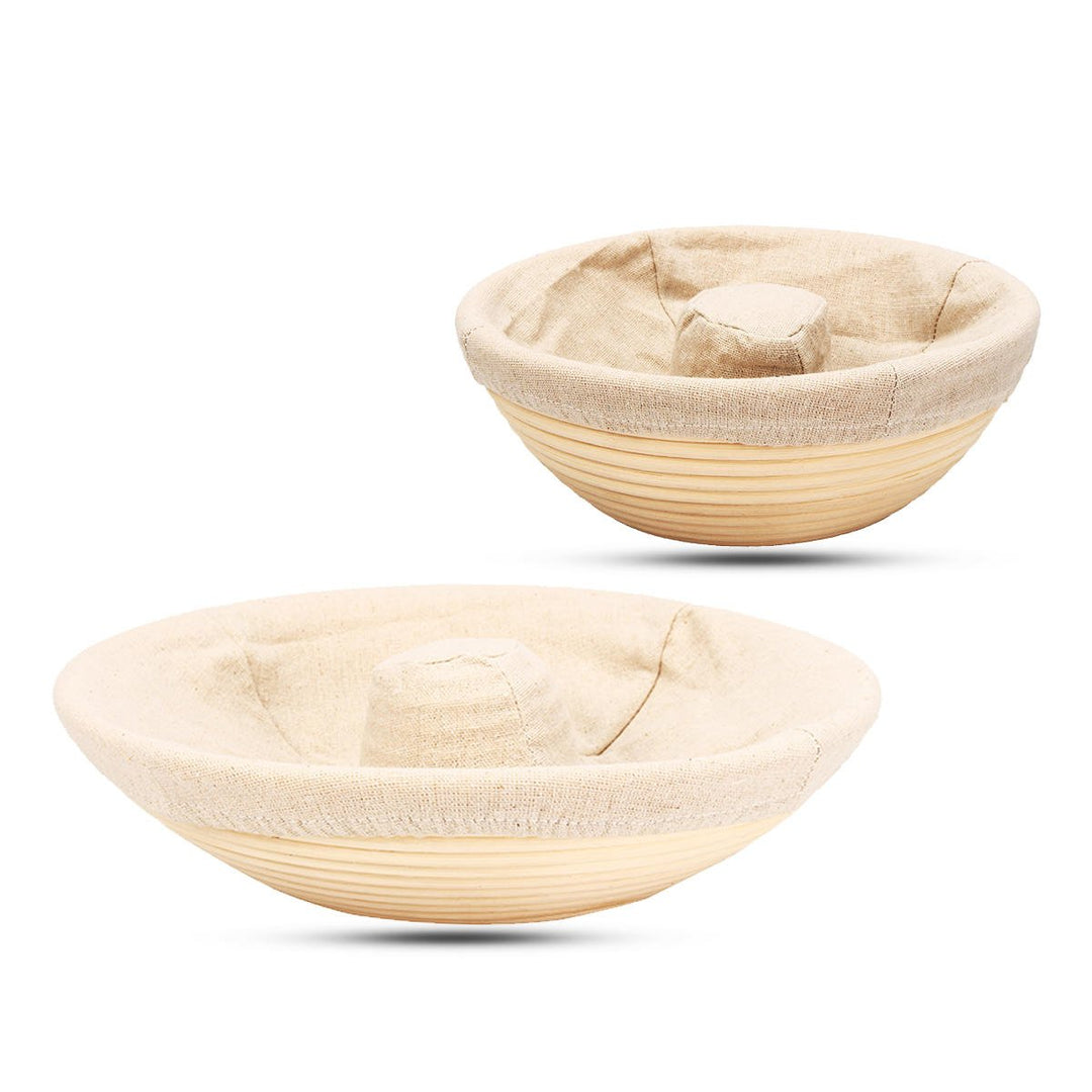 Handmade Round Oval Banneton Bortform Rattan Storage Baskets Bread Dough Proofing Liner Image 6