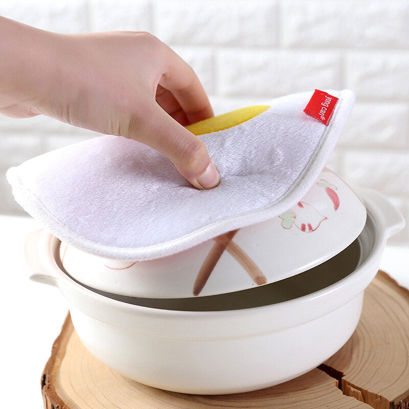 Hang Thickness Bibulous Dishcloth Heat Resistant Coaster Dry Hand Dish Cleaning Towel Image 5