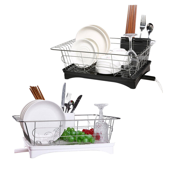 Kitchen Drain Shelf Dish Rack Plates Bowl Drying Organizer Holder Drainer Stainless Steel Kitchen Rack Image 7