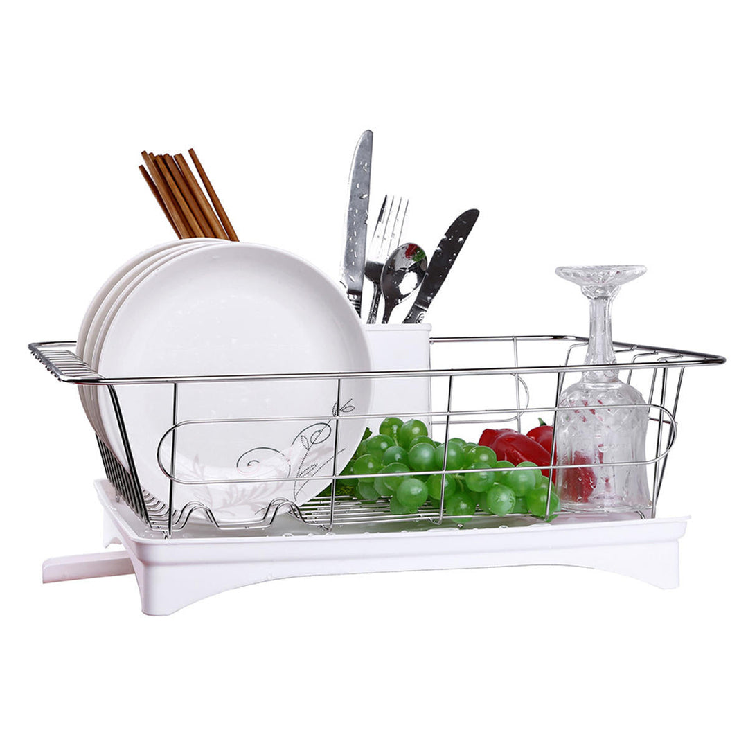 Kitchen Drain Shelf Dish Rack Plates Bowl Drying Organizer Holder Drainer Stainless Steel Kitchen Rack Image 8