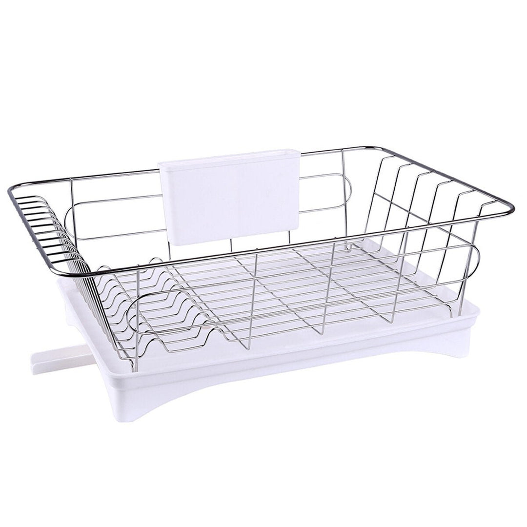 Kitchen Drain Shelf Dish Rack Plates Bowl Drying Organizer Holder Drainer Stainless Steel Kitchen Rack Image 1