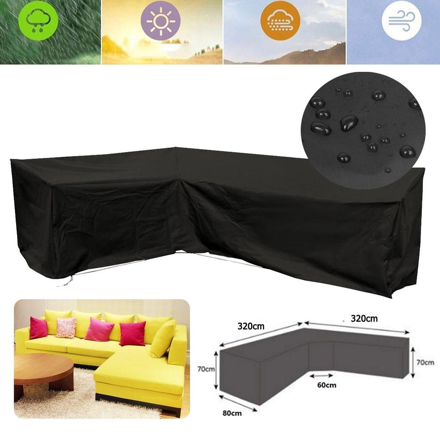 L Shape Sofa Cover Patio Garden Furniture Waterproof Anti UV Protector 320x320cm Image 1