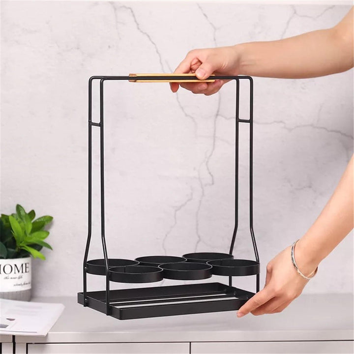 Iron Bottle Holder Carry Rack Box Case Kitchen Storage Stand Shelf Image 9