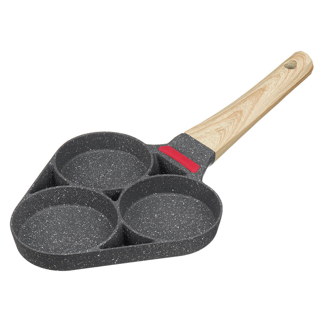 Medical Stone Coating Non-stick Three Holes Omelette Pan Egg Dumpling Pan Non-slip Anti-scalding Breakfast Pan Image 1