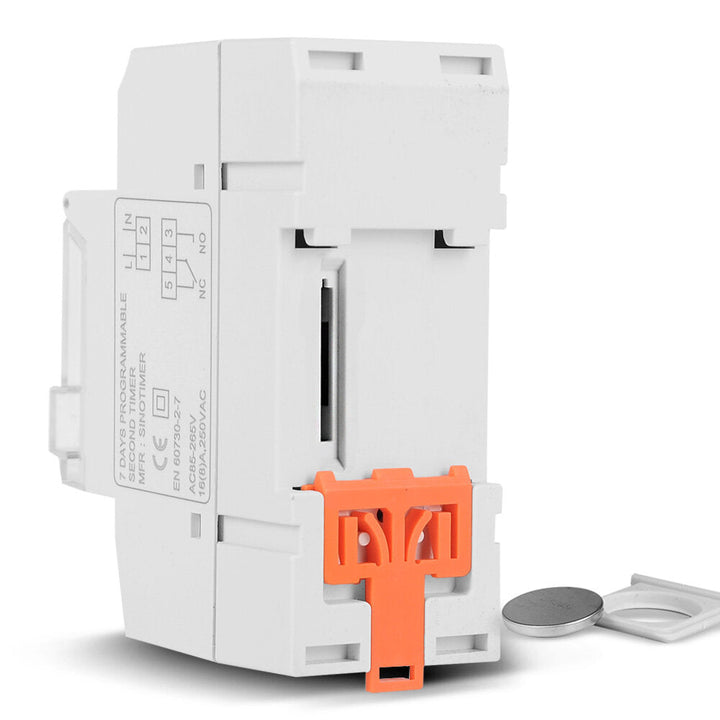 LCD Backlight Display Timer with Lock Function Replaceable Battery Rail Timer Switch 16A 30A Image 3