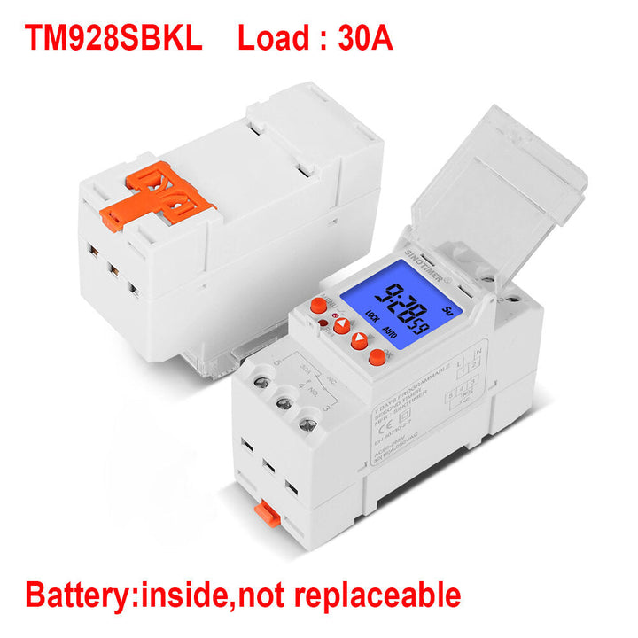 LCD Backlight Display Timer with Lock Function Replaceable Battery Rail Timer Switch 16A 30A Image 8