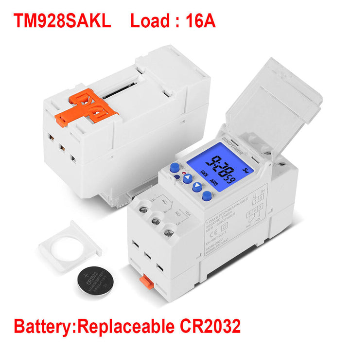 LCD Backlight Display Timer with Lock Function Replaceable Battery Rail Timer Switch 16A 30A Image 9