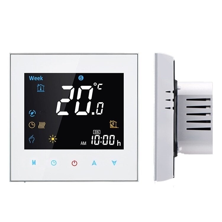 LCD Touch Screen Smart Wireless Zwave Wall-hung Boiler Thermostat Floor Heating Controller Image 2