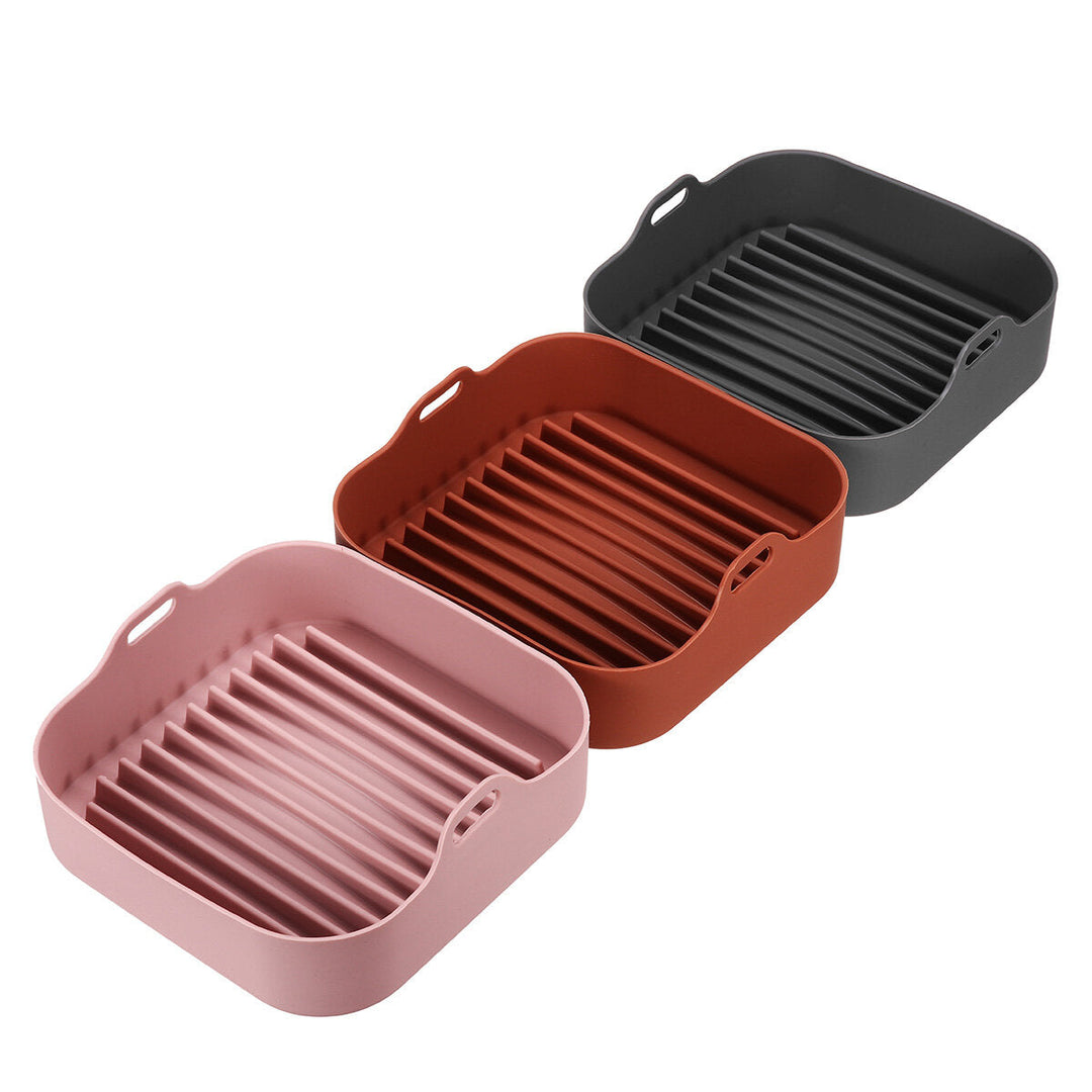 Multi-functional Silicone Baking Tray High Temperature Resistant Non-stick Bread Fried Baking Pan with Handles Image 7