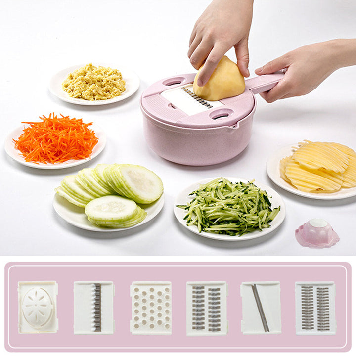 Multi-functional Manual Vegetable Fruit Potato Cutting Cutter Disc Processor Chopper Machine Kitchen Slicer Tools Set Image 9