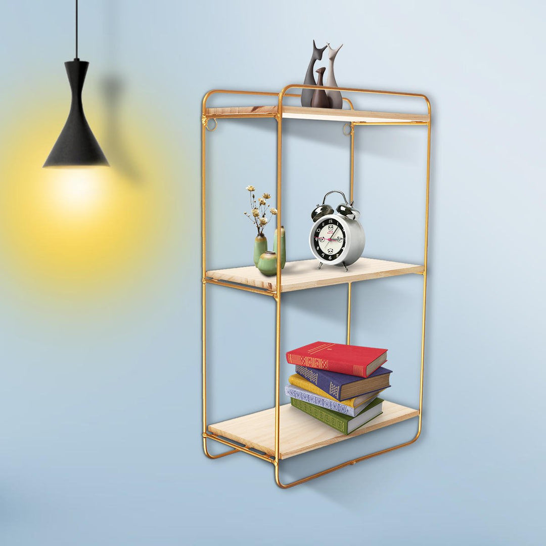 Metal Storage Shelf Simple Display Holder Wall-Mounted Rack Book Organiser Home Decorations Image 5