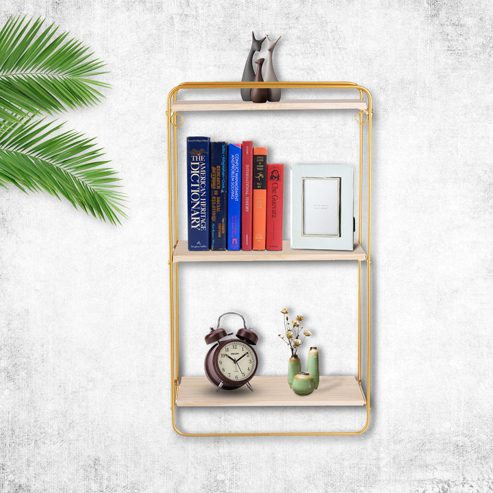 Metal Storage Shelf Simple Display Holder Wall-Mounted Rack Book Organiser Home Decorations Image 6