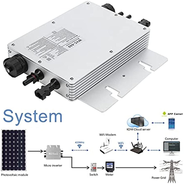 Micro Solar Inverter Grid Tied,MPPT Waterproof Tie Inverter,600W Power Photovoltaic for Generation System Image 5