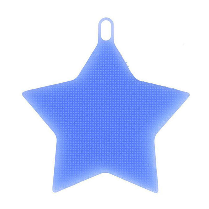 Multi-function Star Shape Silicone Dish Cleaning Brush Scrubber Heat Resistant Coaster Image 9