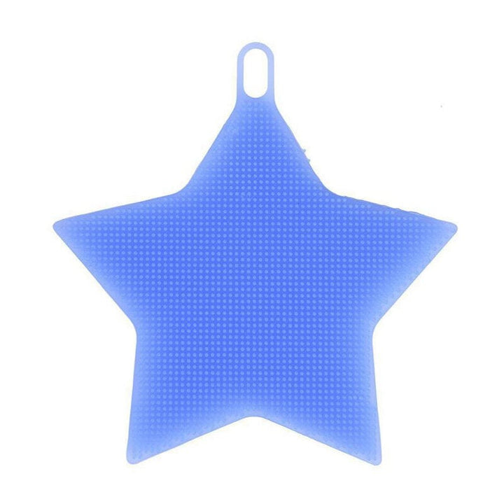 Multi-function Star Shape Silicone Dish Cleaning Brush Scrubber Heat Resistant Coaster Image 1