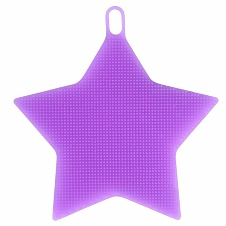 Multi-function Star Shape Silicone Dish Cleaning Brush Scrubber Heat Resistant Coaster Image 10