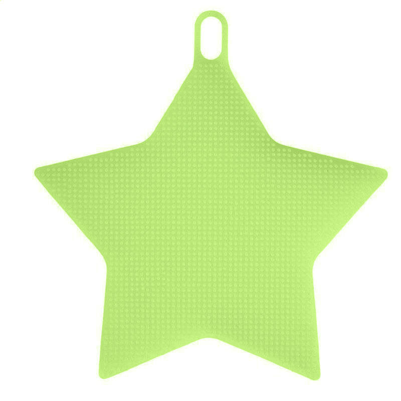 Multi-function Star Shape Silicone Dish Cleaning Brush Scrubber Heat Resistant Coaster Image 11