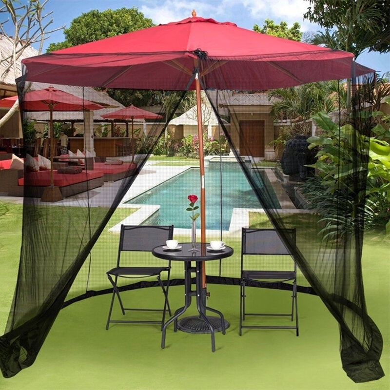 Parasol Mosquito Net Cover Outdoor Garden Umbrella Table Screen Bug Netting Image 2