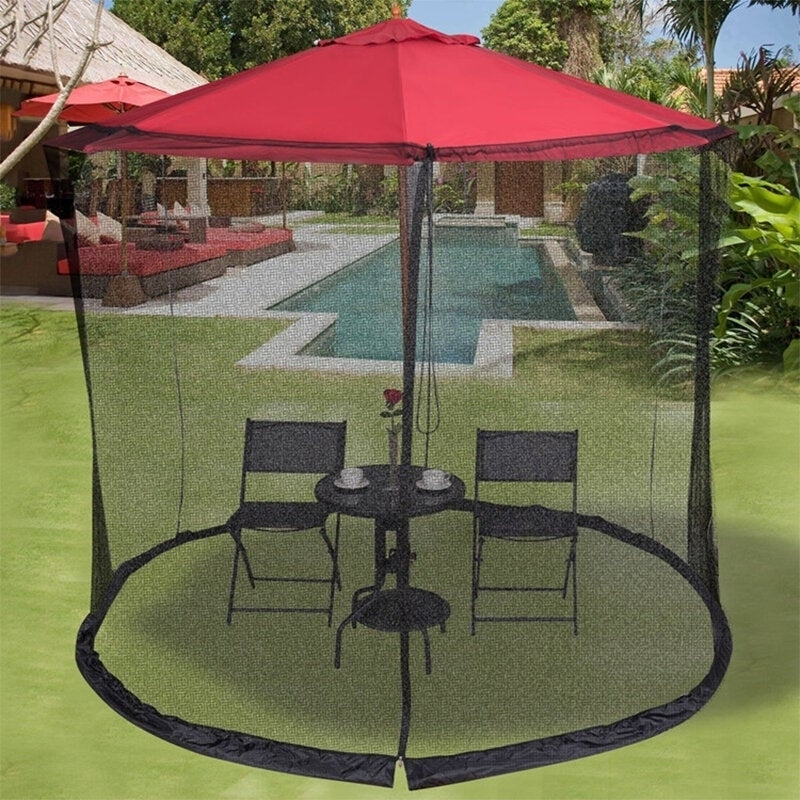 Parasol Mosquito Net Cover Outdoor Garden Umbrella Table Screen Bug Netting Image 3