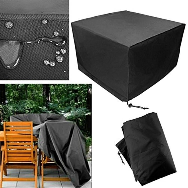 Patio Protective Furniture Cover Black Rectangular Extra Large Waterproof Dustproof Folding Cover Image 1