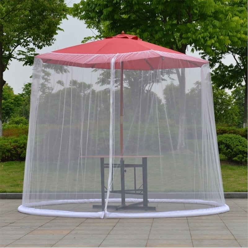 Parasol Mosquito Net Cover Outdoor Garden Umbrella Table Screen Bug Netting Image 4