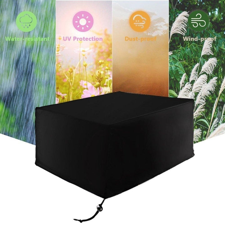 Patio Protective Furniture Cover Black Rectangular Extra Large Waterproof Dustproof Folding Cover Image 2