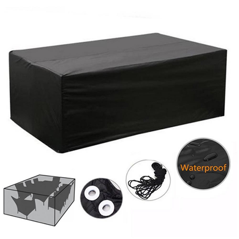 Patio Protective Furniture Cover Black Rectangular Extra Large Waterproof Dustproof Folding Cover Image 3