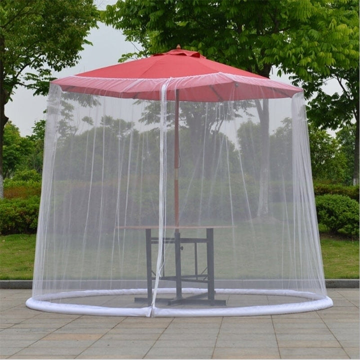 Parasol Mosquito Net Cover Outdoor Garden Umbrella Table Screen Bug Netting Image 1