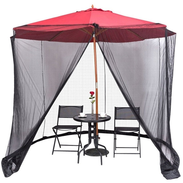 Parasol Mosquito Net Cover Outdoor Garden Umbrella Table Screen Bug Netting Image 7