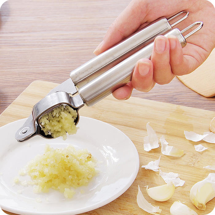 Stainless Steel Garlic Press Hand Presser Crusher Ginger Squeezer Slicer Masher Kitchen Tool Image 2